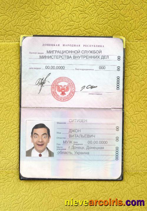 Donetsk People's Republic passport photolook